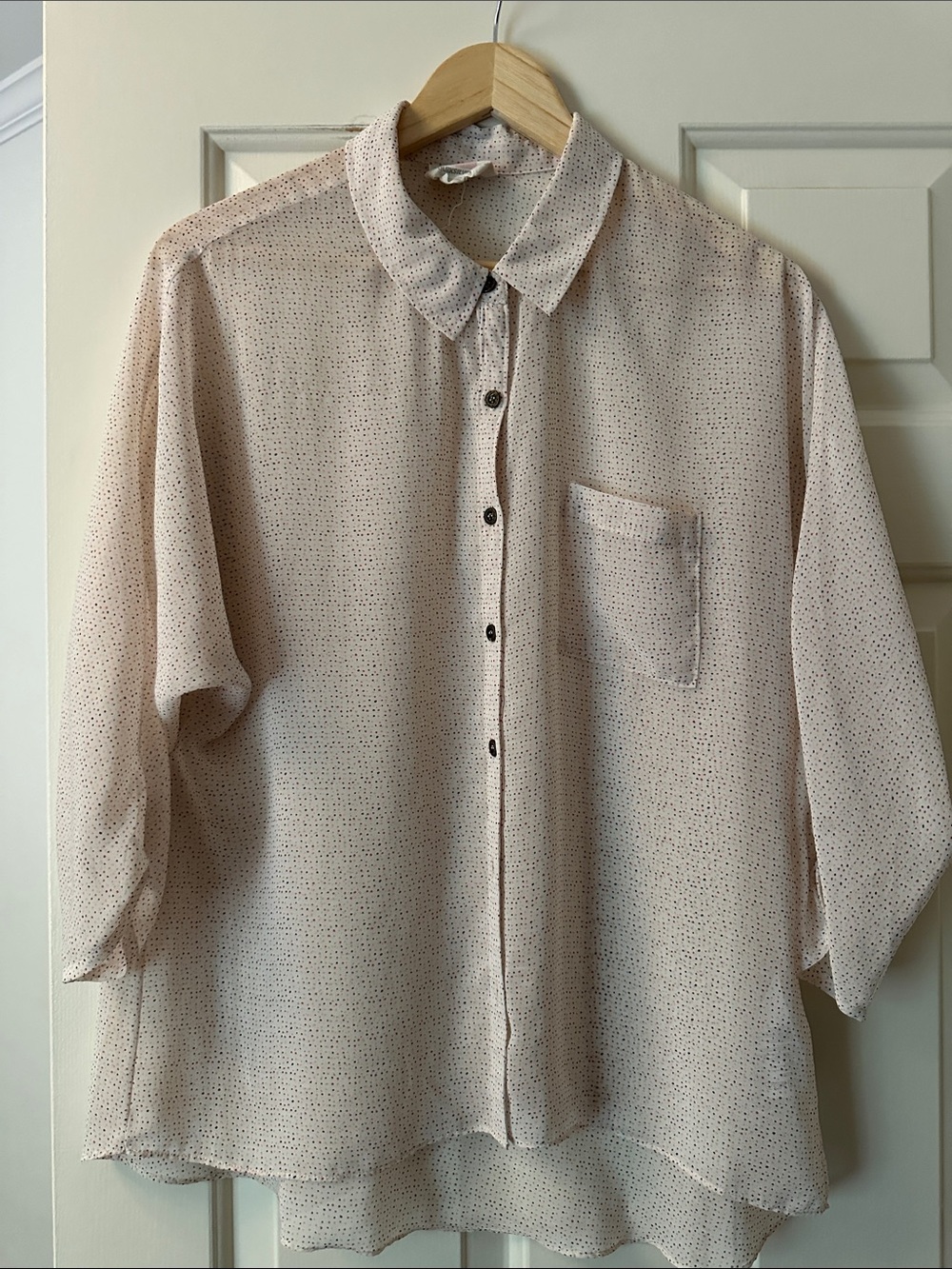 Women’s Light Pink Microdot Button-Up Shirt